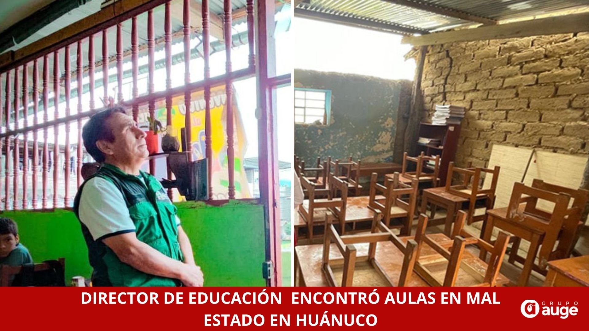 DIRECTOR DE EDUCACIÓN DE HUÁNUCO PROMETE ACCIONES URGENTES TRAS ENCONTRAR AULAS EN MAL ESTADO EN CASTILLO GRANDE