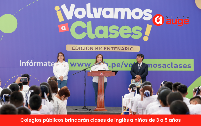 Año escolar 2024: Dina Boluarte anuncia que colegios públicos brindarán clases de inglés a niños de 3 a 5 años